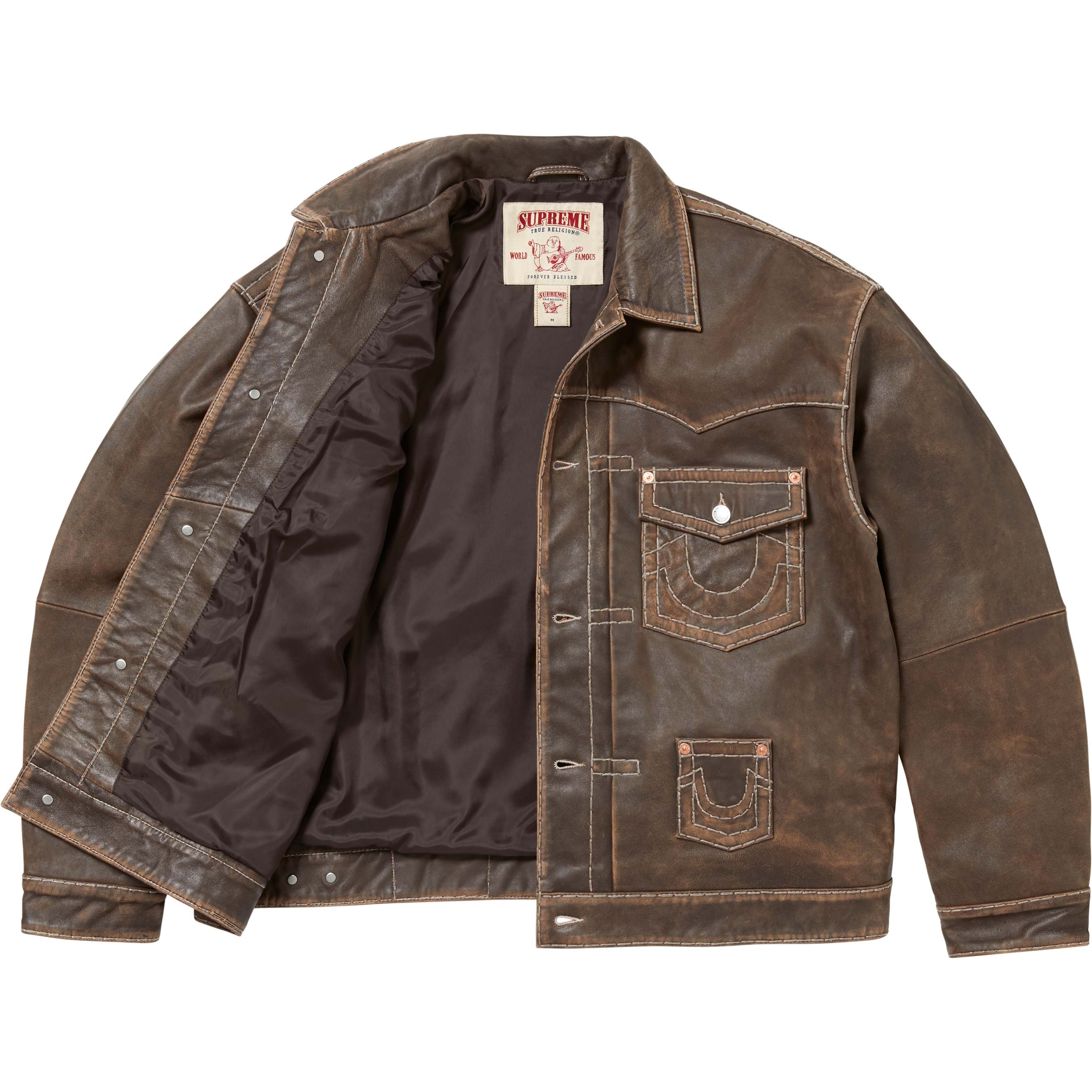 Supreme®/True Religion® Leather Trucker Jacket view 9
